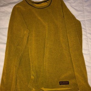 mustard melanzana crew neck